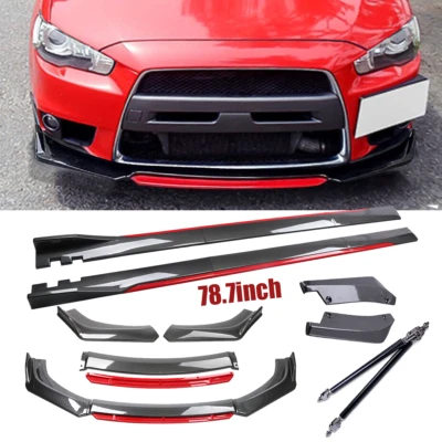 For Mitsubishi Lance Carbon Fiber Front Lip Chin Bumper Body Kit Side Skirt Rear - Imagem 1 de 4