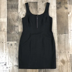 Ann Tjian For Kenar Black Sleeveless Cocktail Dress w Faux Diamond Zipper Size 2 - Picture 1 of 5