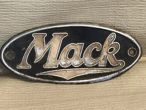 Vintage Mack Truck Radiator Emblem Grille Hood Badge 7"x3" Oval Enamel - Picture 1 of 8