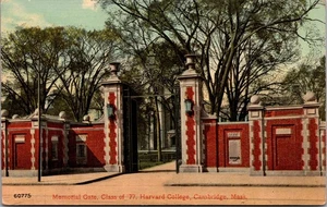 Vintage Harvard College Memorial Gate Postkarte, Klasse von '77, Cambridge - Bild 1 von 2