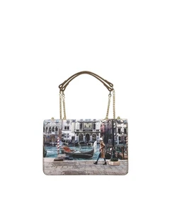 Ynot - Borsa postina con patta in ecopelle stampa città Yesbag - Foto 1 di 4