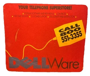 VINTAGE Dellware Dell Computers Mouse Pad - Telephone Store Roller Ball Mousepad - Picture 1 of 12