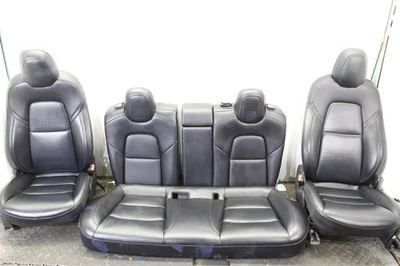 Tesla Model 3 2018 juego de asientos delanteros traseros de cuero negro asientos 17-20 Foto 1 de 4