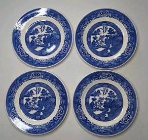 4- PLATOS DE ALMUERZO VINTAGE DE SAUCE AZUL CHINA 9" - Imagen 1 de 13