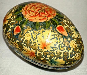 Handgefertigte lackierte Pappmaché Ei Schmuckstück/Ringschatulle - Bild 1 von 10