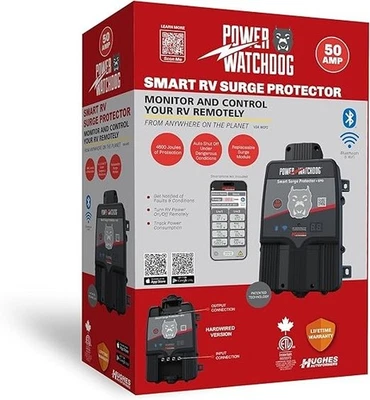 HUGHES AUTOFORMERS, LLC Hughes Power Watchdog PWD50EPOHW 50A RV Hardwired Surge Protector w/ EPO & WiFi