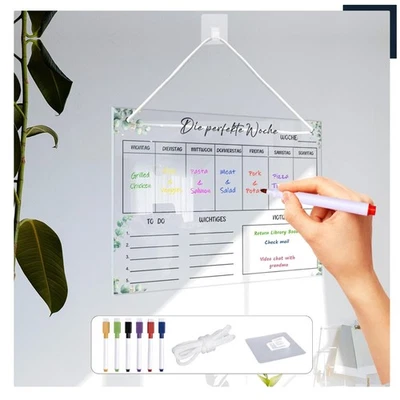 Abwischbarer Wochenplaner aus Acrylglas - Eleganter Haushaltsplan 30x20CM - Bild 1 von 4