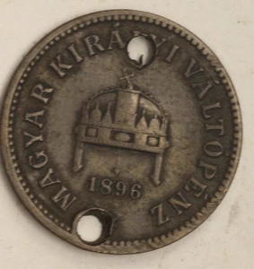 VINTAGE 1896 MAGYAR KIRALYI VALTOPENZ 2 HUNGARY SOUVENIR - Picture 1 of 3