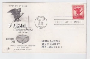 TurtlesTradingPost -  Airmail 6c - 1963 FDC  #C67 Artcraft Cachet - Picture 1 of 1