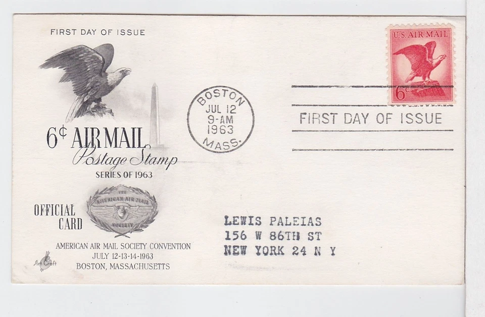 TurtlesTradingPost -  Airmail 6c - 1963 FDC  #C67 Artcraft Cachet - Image 1 of 1