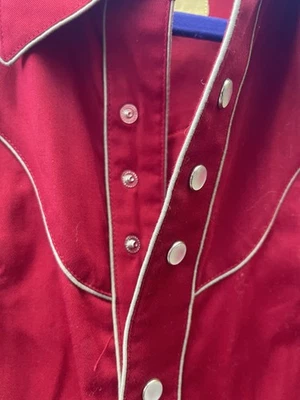 VTG LARRY MAHAN RODEO  COWBOY DRESS SHIRT  L PEARL BOTONS 4m India , Cotton - Image 1 of 4