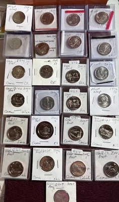 Closeout! 25 Diff Proof & Mint Wash.  Quarters 1980-2006 (Inc 1 90% Silver) QL11 - Image 1 of 4