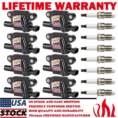 UF413 Ignition Coil & Spark Plug For Chevy Silverado 1500 Tahoe GMC Sierra 5.3L - Image 1 of 4