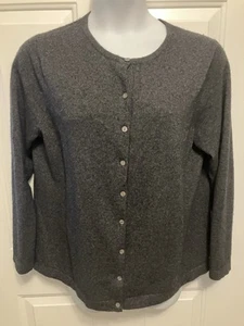 Wendy B Cashmere Cardigan Sweater Women’s Plus Size 2X Gray Long Sleeve Crew - Picture 1 of 6