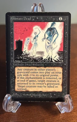 Magic MTG - Animate Dead - Beta - LP Light Play Vintage Magic The Gathering - Image 1 of 2