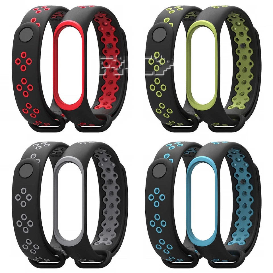 REY® Correa Pulsera Recambio XIAOMI MI BAND 3 - 4 - 5 - 6 - AMAZFIT BAND 5 Bicolor vr