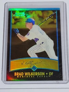 2001 Bowman Chrome GOLD REFRACTOR  87/99  Brad Wilkerson Expos Florida Gators RC - Picture 1 of 2