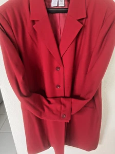 JACKE ROT Maggie McNaughton 100% Reine Schurwolle/ 20W/ GEFÜTTERT & WUNDERSCHÖN. EUC - Bild 1 von 9