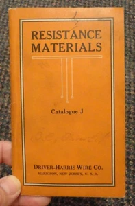 Folleto Driver-Harris Wire Co Harrison Nueva Jersey 1912 catálogo J - Imagen 1 de 2