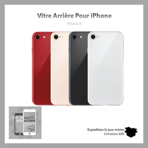 Vitre arrière cache batterie Big Hole pour Iphone 8 / SE 2022 Trou large logo - Photo 1 sur 5