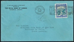 3968 JAMAICA TO CHILE COVER 1936 KINGSTON - SANTIAGO - Picture 1 of 2