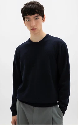 Johnstons of Elgin Navy Blue Cashmere Crew Neck Jumper Sweater Scotland S / M - Image 1 of 4