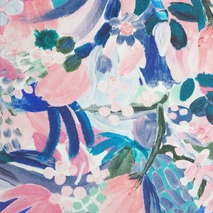 Handmade Decorative Table Runner Bright Blue Pink Floral Print 146cm x 32cm - Picture 1 of 16