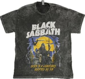 Camiseta Black Sabbath Graveyard Príncipe de las Tinieblas en Camiseta de Algodón Lavado Vintage - Imagen 1 de 2