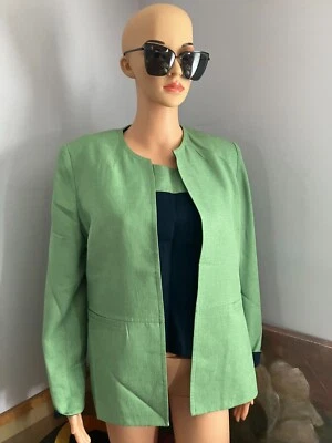 Traje Pantalones Amanda Smith 3 piezas Verde ~ Azul Talla 12 Pequeño Foto 1 de 4