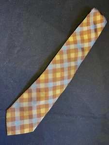 HENRY JACOBSON Multicolor Geometric Silk Tie • classic length • Brown Periwinkle - Picture 1 of 5