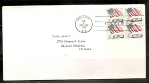 US SC # 1208 Flag FDC . BLK4 No Cachet - Picture 1 of 1