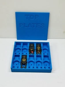 SCS Hobbies Aurora Afx Tjet Dash Fray Top Plate Armature Storage Case Blue - Picture 1 of 2