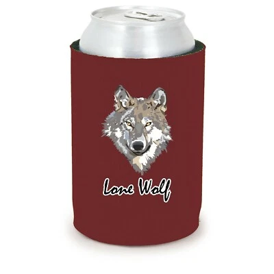 COOLIE JUNCTION Lone Wolf Full Bottom Neoprene Can Coolie; choice of color