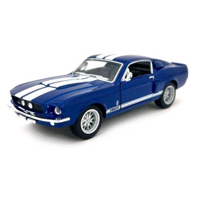 Ford Mustang Shelby GT500 1967 escala 1:38 modelo diecast azul con rayas por Foto 1 de 3