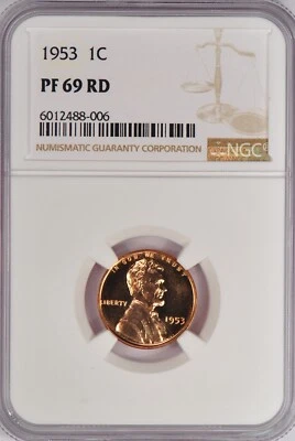 1953 Lincoln Wheat Cent Proof NGC PF 69 RD PR69RD Gem Coin 1C - Image 1 of 2