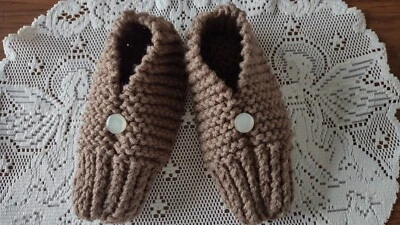 Zapatillas de punto hechas a mano para mujer talla 7-8 Foto 1 de 2