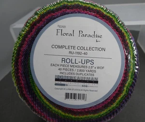 Robert Kaufman Roll Up/Jelly Roll - FLORAL PARADISE RU-1192-40 NEW (b5) - Picture 1 of 3