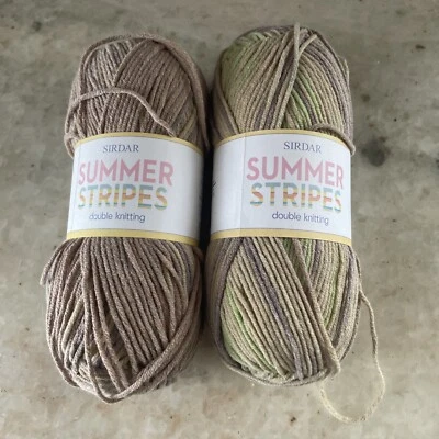 Sirdar летние полоски пряжи абажур 0309 лот 132723 хлопковая смесь 172 ярдов лот из 2 - Изображение 1 из 4
