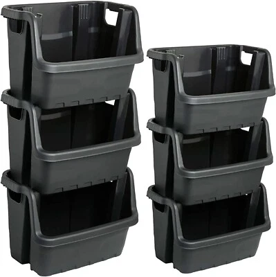 Stacking Crates Heavy Duty Large Open Fronted Storage Boxes - Image 1 of 4