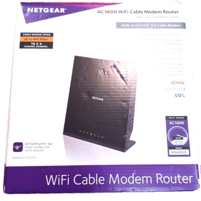NETGEAR AC1600 WiFi Dual Band Gigabit Router 1600 Mbps R6260 2.4 & 5 GHz 128MD - Image 1 of 4
