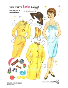 DOS bonitas muñecas de papel, Trudy y Heidi, impresiones de archivo de colección restauradas - Imagen 1 de 2