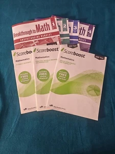 Lot Of 7 G.E.D. Math Study Booklets Algebra Fractions Decimals Graphs Percents - Picture 1 of 9