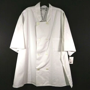 Five Star Fundamentals Chef Coat 8 Pearl Button Short Sleeve White 2XL NEW - Picture 1 of 7