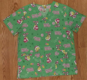 WARNER BROS TWEETY BIRD HOLIDAY CHRISTMAS SCRUBS WOMENS SIZE SM NURSING MEDICAL - Imagen 1 de 9