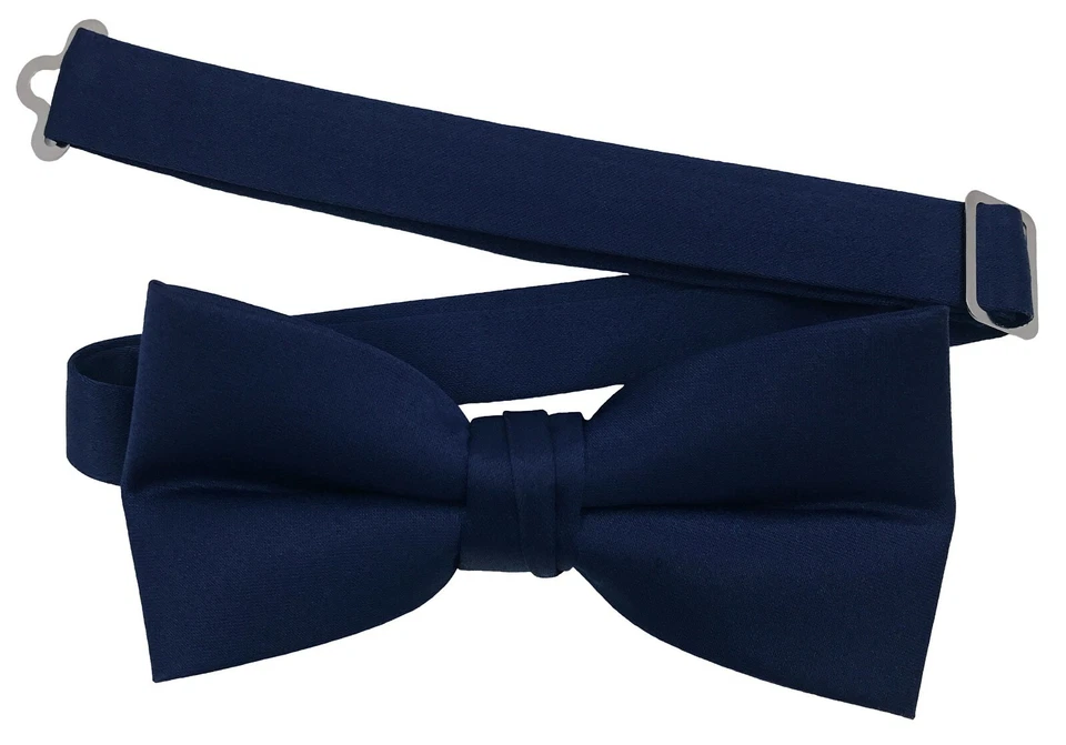 Clip de calidad de pajarita para hombre en banda ajustable para el cuello satinado patrón liso colores Foto 1 de 1