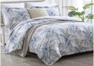 Tommy Bahama Bakers Bluff Blue Luxury Reversible Cotton Queen Comforter Set New - Picture 1 of 7
