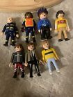 Playmobil Lot of 8 Miniature Action Figures Characters Mixed Toys Police Suit