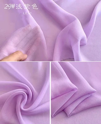 55"" Ancho Sólido Morera Seda Georgette Tela Transparente Material Seda Ggt Gasa Foto 1 de 4