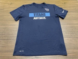 Tennessee Titans "Just Do It" Maglia Calcio Uomo Blu NFL Nike Dri-Fit Medium - Foto 1 di 3