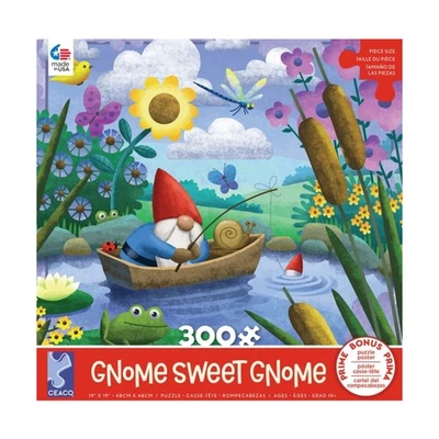 Ceaco Puzzle Gnome Sweet Gnome - Gone Fishing (300 Pieces) VG/EX - Image 1 of 2